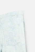 SCRATCHED BAGGY FIT DENIM SHORTS