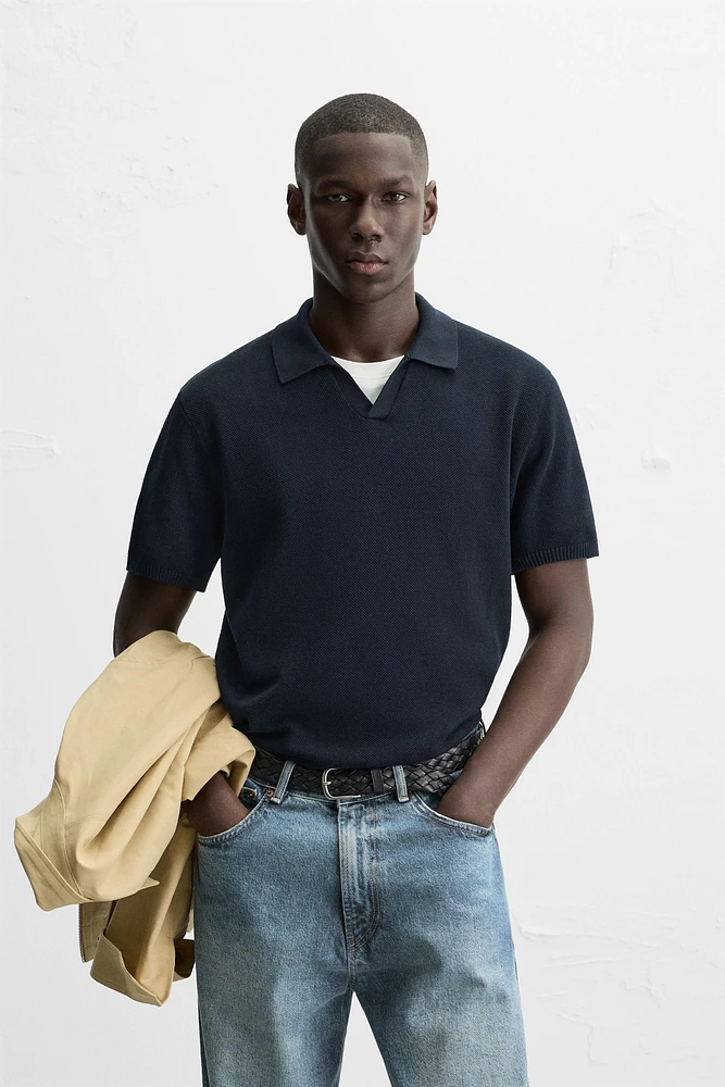 TEXTURED KNIT POLO