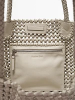 Sac cabas tressé en cuir nappa