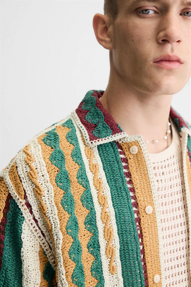 TEXTURED CROCHET SHIRT