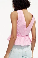 STRIPED TIE TOP