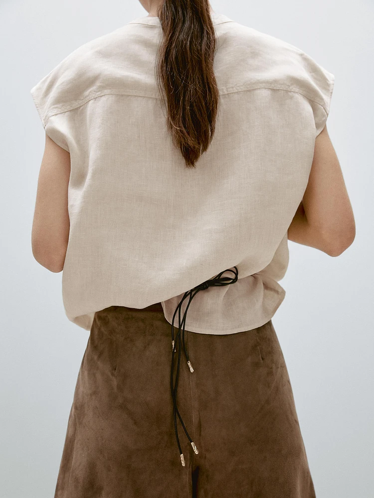 Waistcoat with bib front and Japanese details