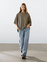 Pull manches courtes oversize lin