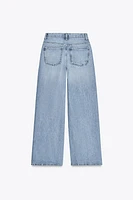 TRF HIGH-RISE WIDE LEG CROSSOVER WAIST JEANS