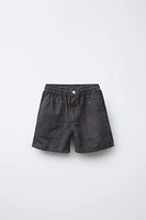 LINEN AND COTTON BERMUDA SHORTS