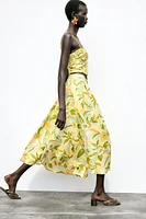 PRINTED LINEN SKIRT
