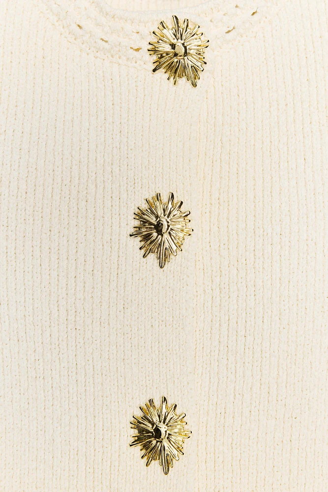 GOLD BUTTON KNIT TOP