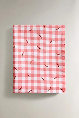 NAPPE COTON ENDUITE PIMENTS ROUGES