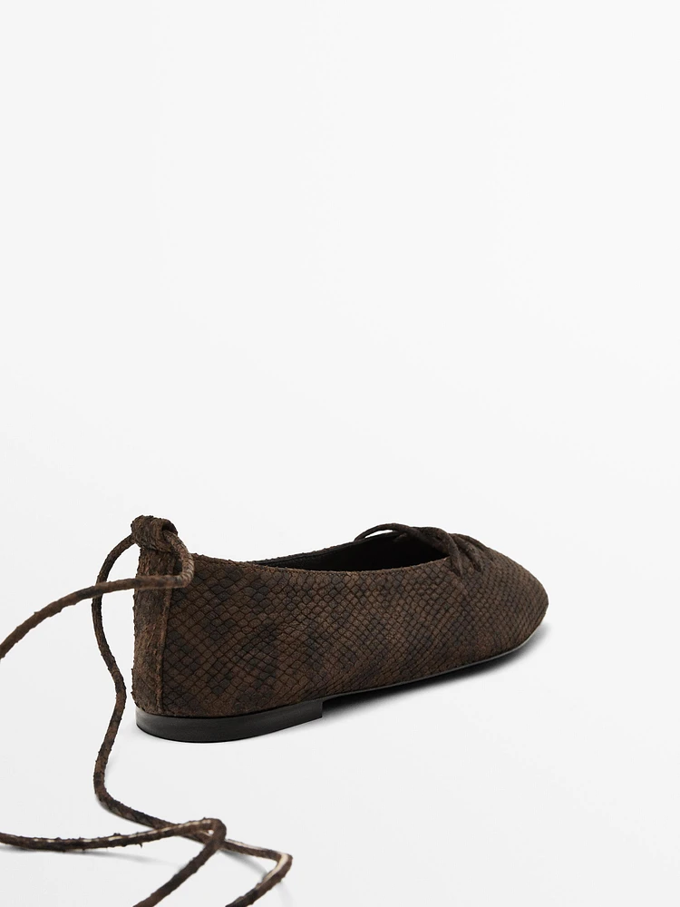 Ballerines imprimé nouées