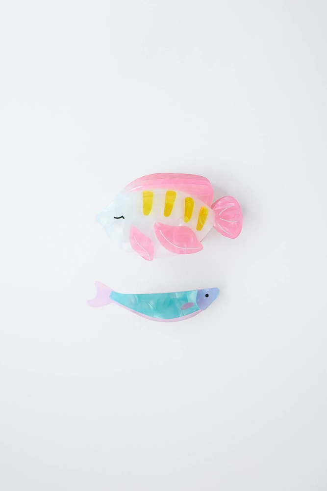 PACK OF TWO FISH HAIR CLIPS