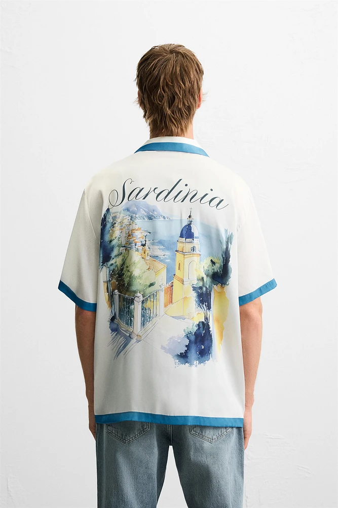PRINTED SATIN SHIRT