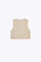 SHORT TEXTURED WAISTCOAT