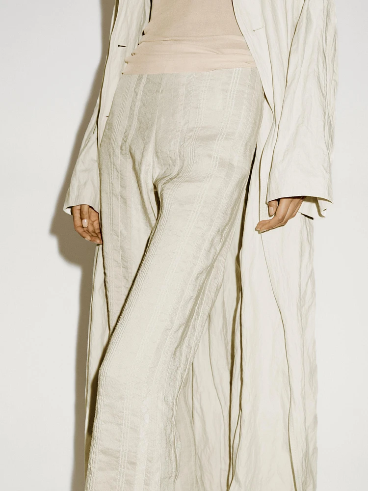 Pantalon flare en lin mélangé - Limited Edition