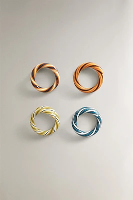 SET OF SPIRAL GLASS NAPKIN RINGS (SET OF 4)