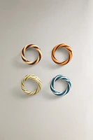 LOT PORTE-SERVIETTES VERRE SPIRALE (LOT DE 4)