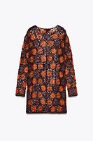 CROCHET KNIT MINI DRESS