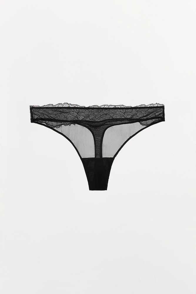 VISCOSE LACE THONG