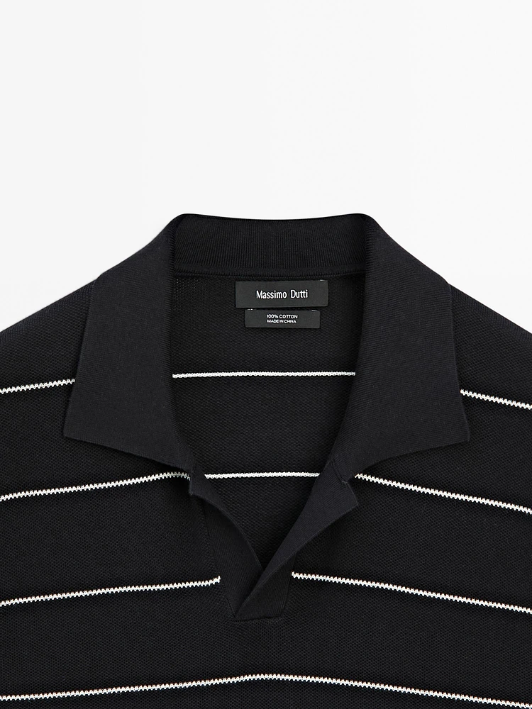 Polo rayures manches courtes coton