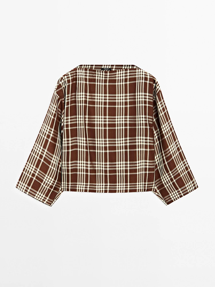 Flowing check blouse