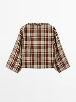 Flowing check blouse