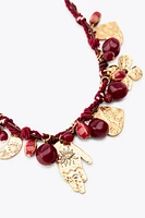 TRIPLE CORD CHARM NECKLACE