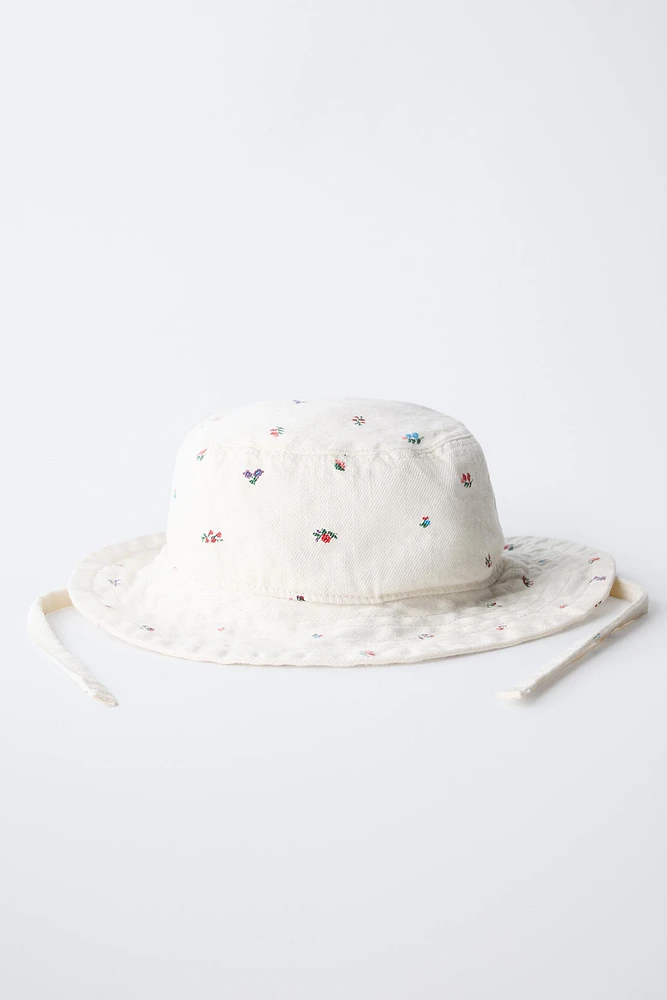 FLORAL TWILL HAT