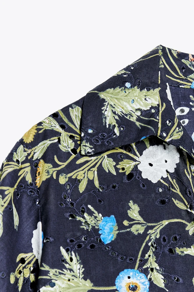 CHEMISE IMPRIMÉE BRODÉE PERFORÉE