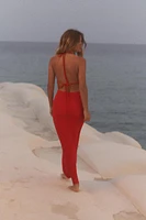 ROBE LONGUE HALTER DRAPÉE