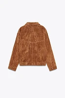 100% SUEDE BOMBER JACKET WITH POCKETS