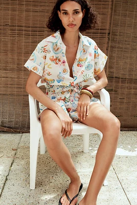 CHEMISE IMPRIMÉE MANCHES COURTES