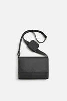 TEXTURED RUBBERIZED CROSSBODY BAG