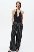 STRIPED WIDE LEG PANTS