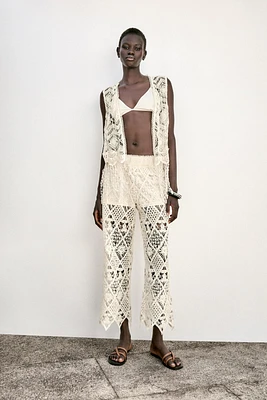 GILET CROCHET FRANGES