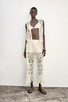 GILET CROCHET FRANGES