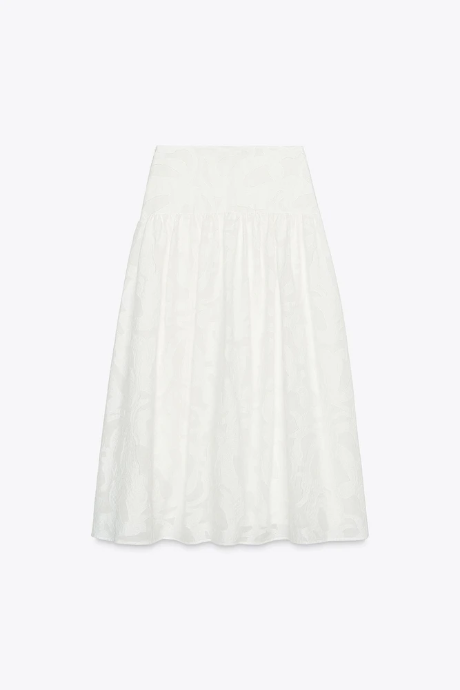 JUPE MIDI TEXTURÉE