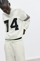 NUMBER STRIPE SWEATSHIRT