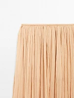 Pleated 100% silk midi skirt - Studio