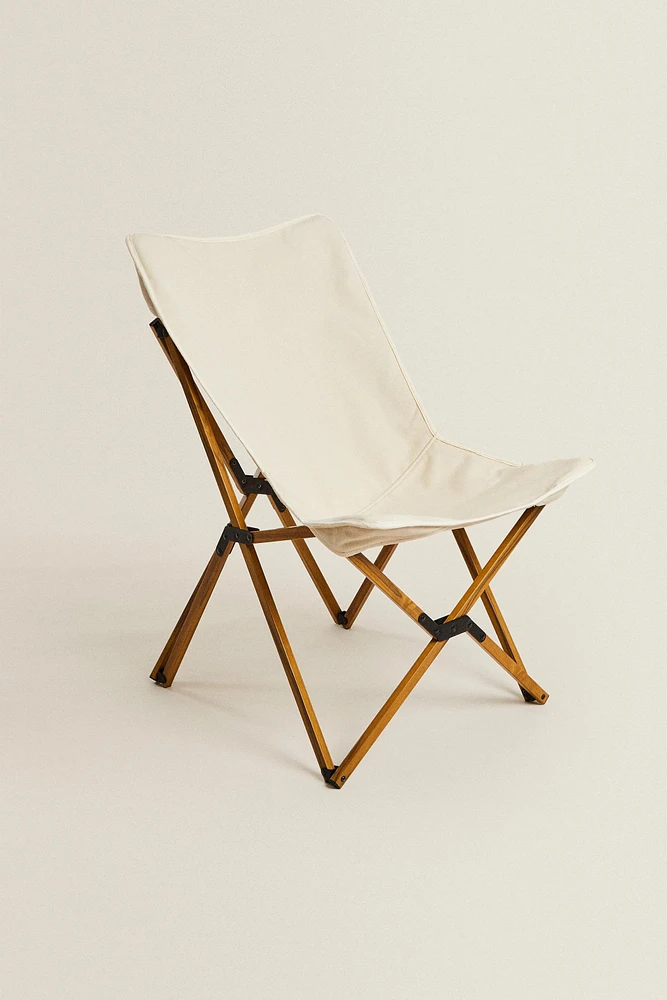 FOLDING ALUMINUM AND CANVAS CHAIR