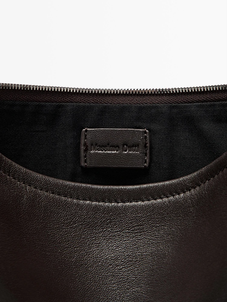 Small nappa leather pouch bag with knot
