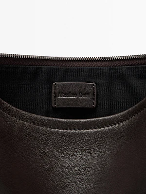 Small nappa leather pouch bag with knot