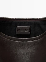 Small nappa leather pouch bag with knot