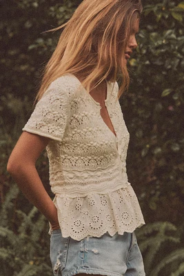 ROMANTIC COMBINATION KNIT TOP