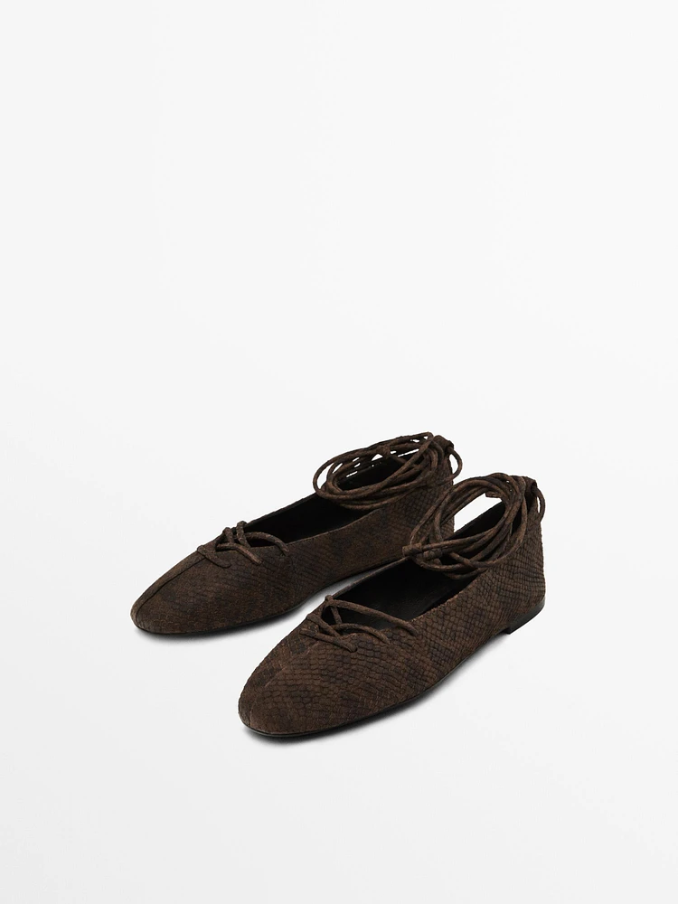 Ballerines imprimé nouées