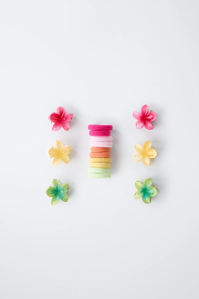 PETITE BOÎTE AVEC GOMMES ET PETITES PINCES FLEURS