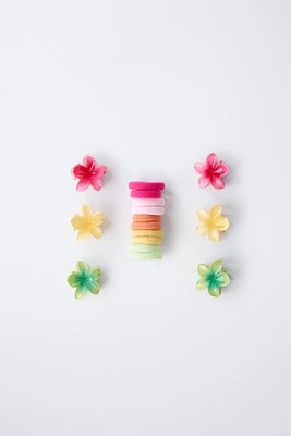 PETITE BOÎTE AVEC GOMMES ET PETITES PINCES FLEURS