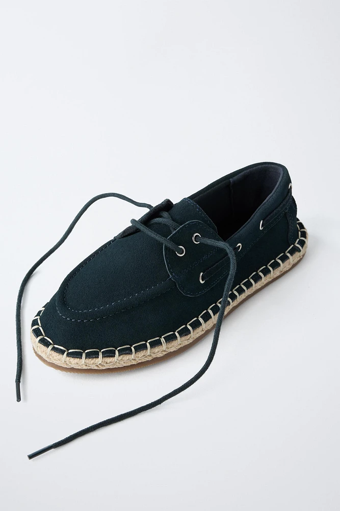 CHAUSSURES BATEAU JUTE CROÛTE DE CUIR