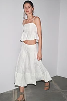 ZW COLLECTION EMBROIDERED GODET TOP