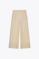 PANTALON LARGE SEMI-TRANSPARENT EFFET FROISSÉ