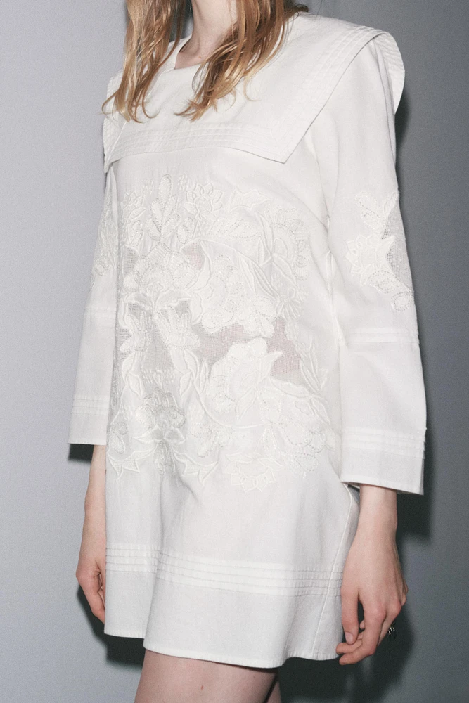 ZW COLLECTION EMBROIDERED SHORT DRESS