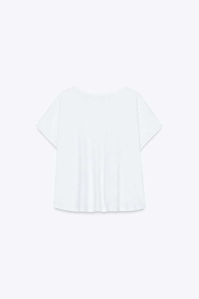 LINEN T-SHIRT WITH POCKET